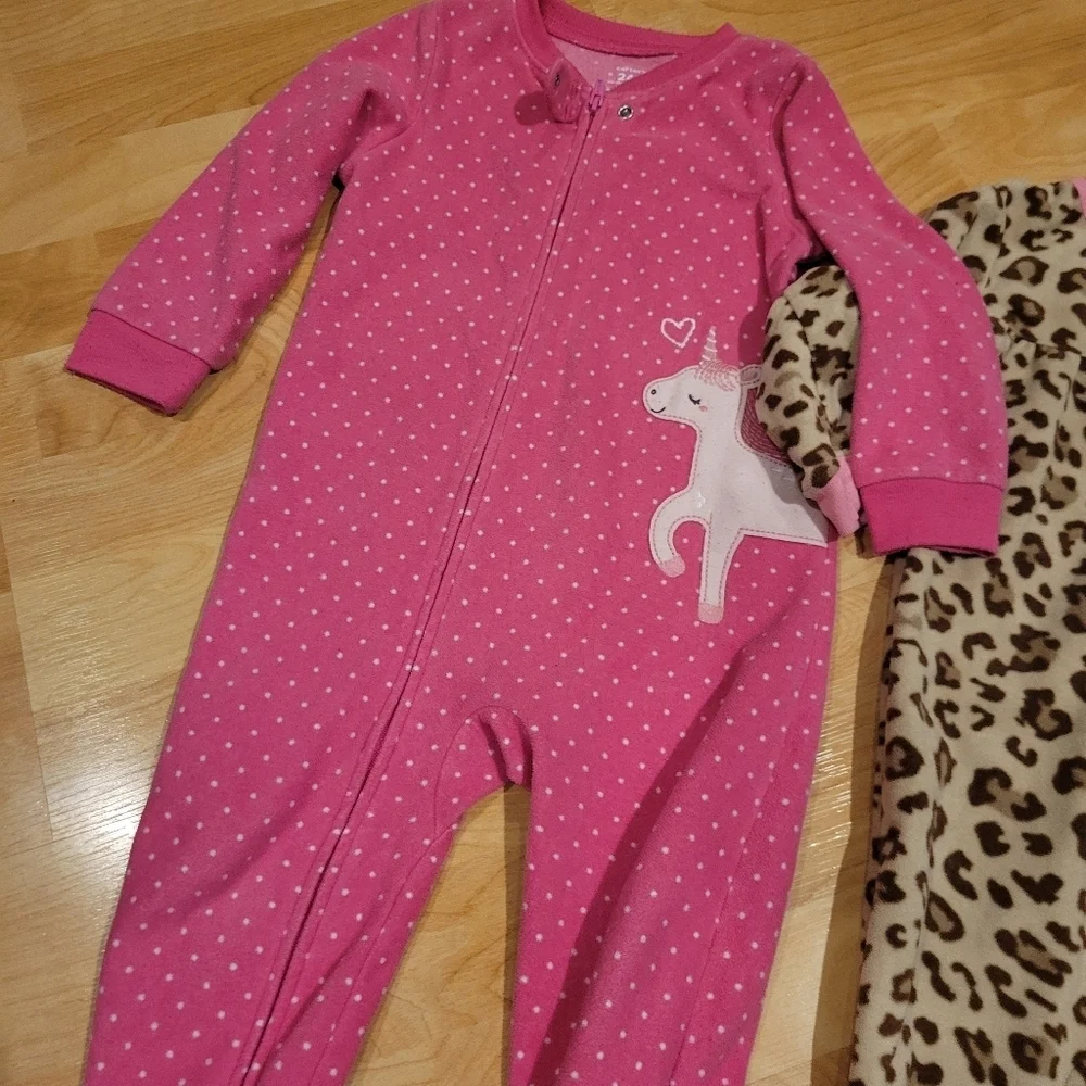 Carter's Fleece Pajama Onesie Bundle Size 24 Months